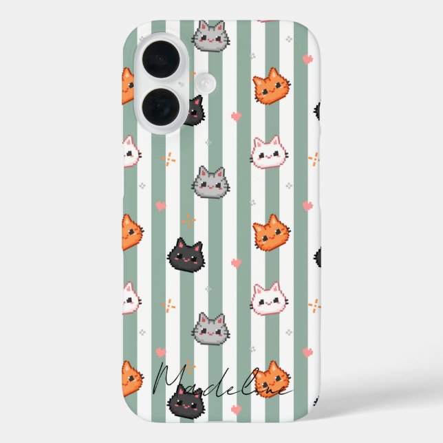 Étui de téléphone à tête de chat blanc bleu person (Verso)