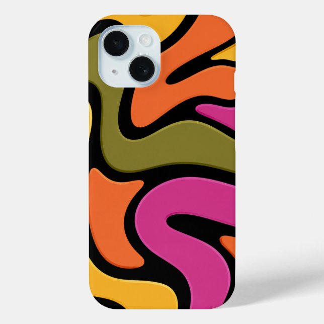 Étui de téléphone à vague de couleur abstraite. (Verso)