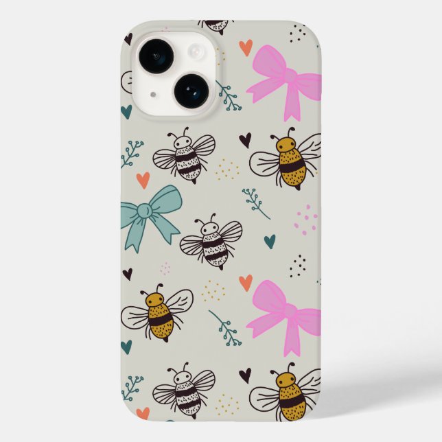 Étui de téléphone Abeilles occupées et Rubans (Verso)