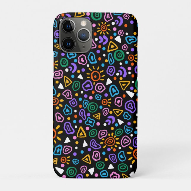 Étui de téléphone abstrait néon coloré (Dos)