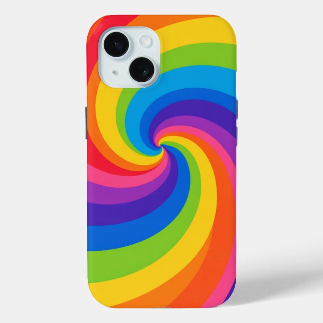 Étui de téléphone abstrait tourbillon arc-en-ciel  (Verso)