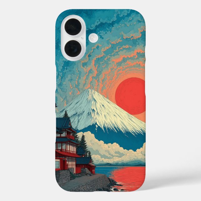 Étui de téléphone Art Japonais Coucher de soleil M (Verso)