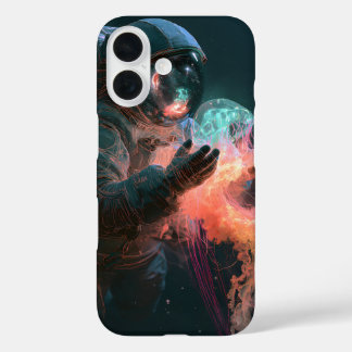 Étui de téléphone Astronaute Galaxie Méduse Néon