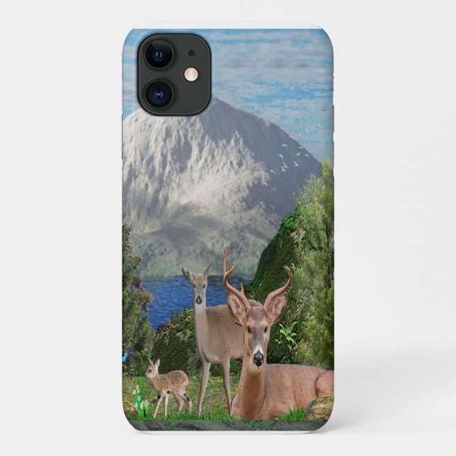 Étui de téléphone avec art de cerf (Dos)