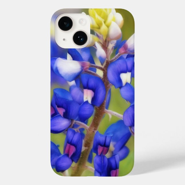 Étui de téléphone avec art de fleur de lupin bleu  (Verso)