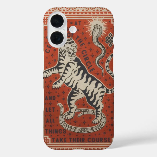 Étui de téléphone avec art symbolique du tigre et  (Verso)