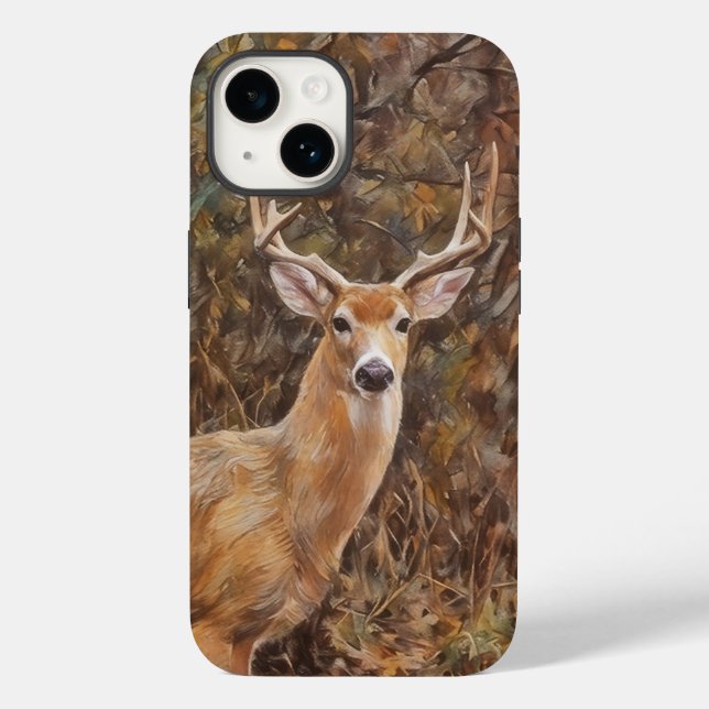 Étui de téléphone avec bois de cerf, cerf sauvage, (Verso)