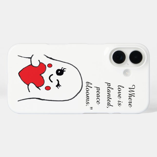 Étui de téléphone avec citation d'amour de jardin. (Verso (horizontal))