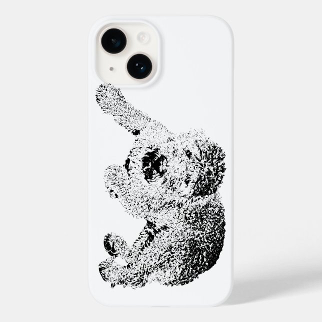 Étui de téléphone avec croquis de chien – Design m (Verso)