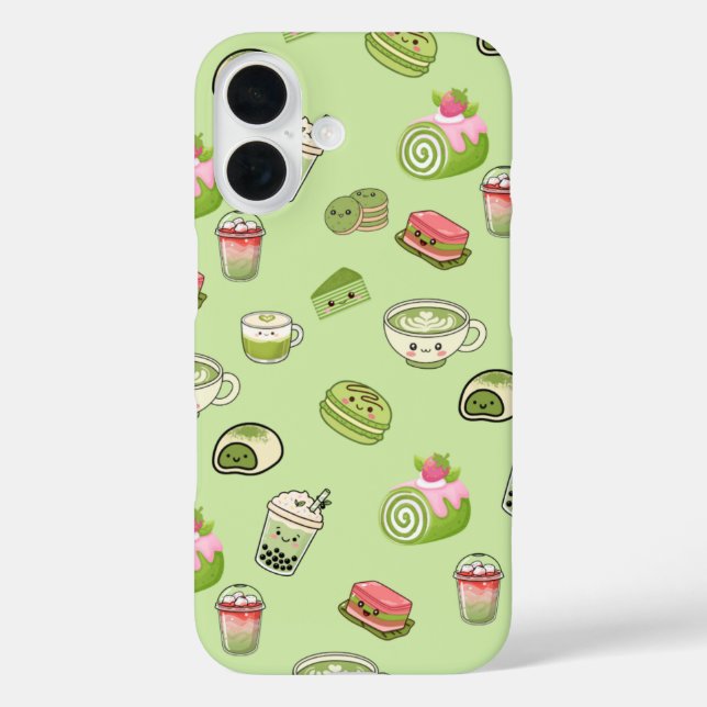 Étui de téléphone avec de mignons desserts Matcha  (Verso)