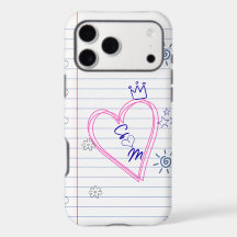 Étui de téléphone avec gribouillis de cahier perso