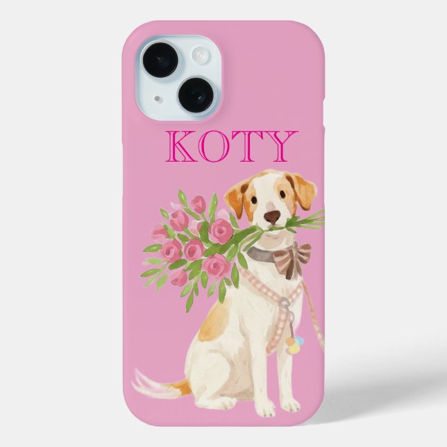 Étui de téléphone avec nom de chien personnalisé (Verso)