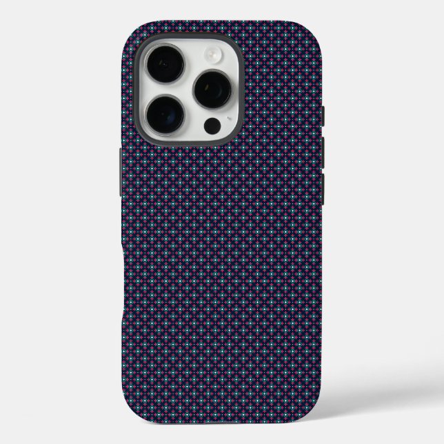 Étui de téléphone avec un motif géométrique bleu e (Verso)
