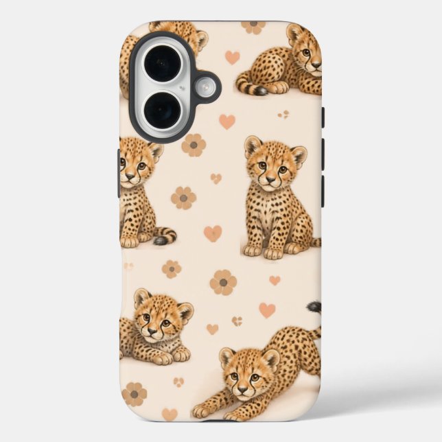Étui de téléphone bébé guépard mignon (Verso)