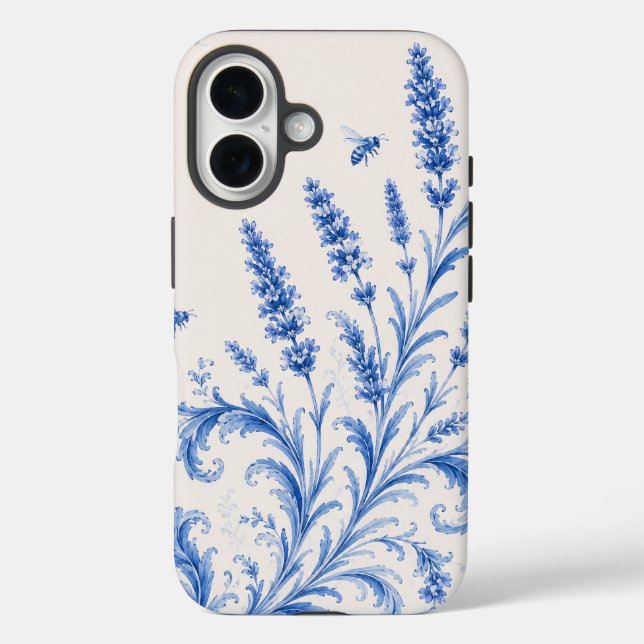 Étui de téléphone bleu à décor de chinoiserie abei (Verso)