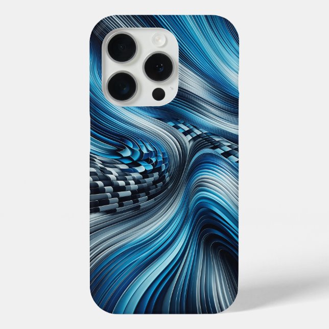 Étui de téléphone bleu électrique moderne Cyber Fl (Verso)
