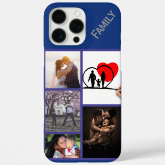Étui de téléphone bleu marine avec photos personna