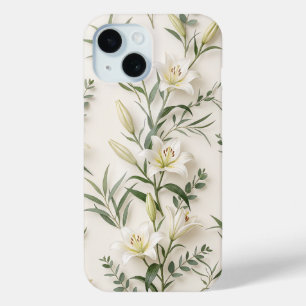 Étui de téléphone botanique floral White Lily