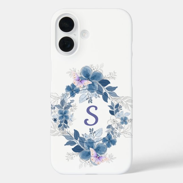 Étui de téléphone botanique papillon floral (Verso)