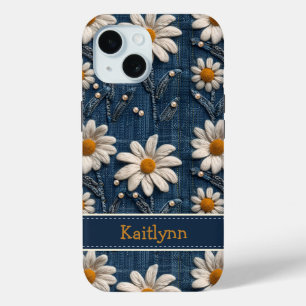 Étui de téléphone brodé floral personnalisé