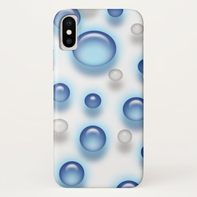 Étui de téléphone - Bulles bleues (Dos)