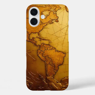 Étui de téléphone carte du monde vintage