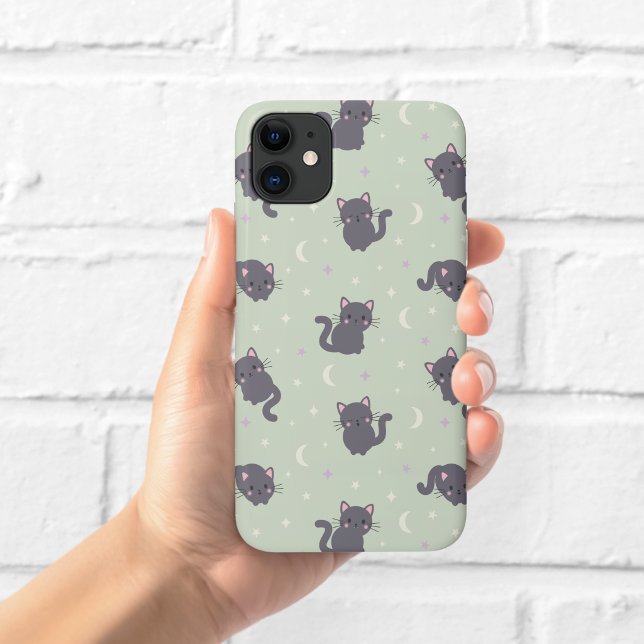 Étui de téléphone Chat Gris Mignon Sage (Créateur téléchargé)