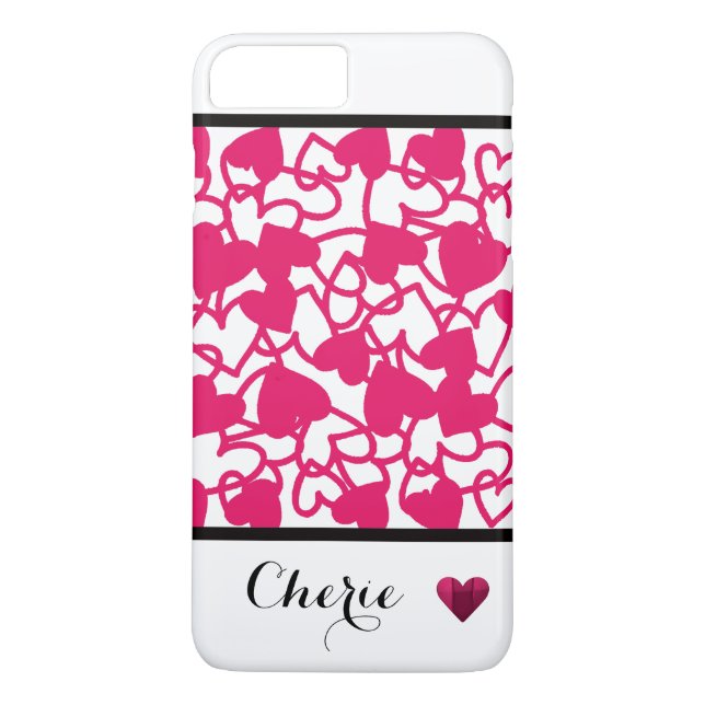 Étui de téléphone Cœur Rose Chaud (Dos)