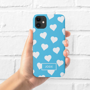 Étui de téléphone Cœurs Bleus Mignons