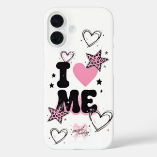 Étui de téléphone coeurs et étoiles roses mignons