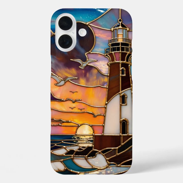 Étui de téléphone Coucher de soleil Phare Côte Océ (Verso)