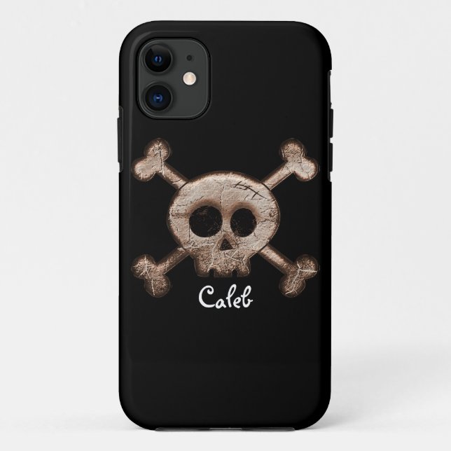 Étui de téléphone crâne et os en détresse (Dos)