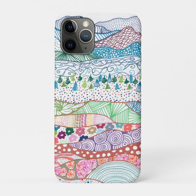 Étui de téléphone. Création "Land Layers" par COHO (Dos)