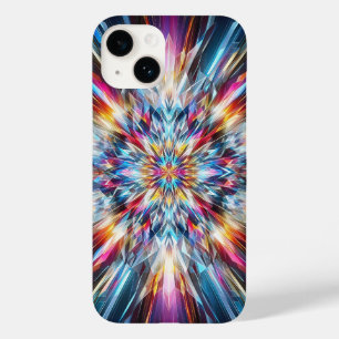 Étui de téléphone Crystal Burst vibrant motif géom