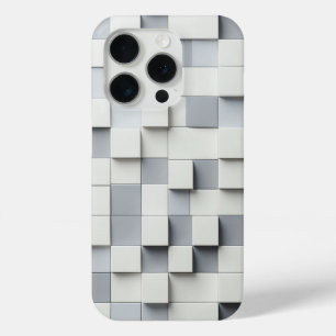 Étui de téléphone cube gris et blanc 3D moderne mi