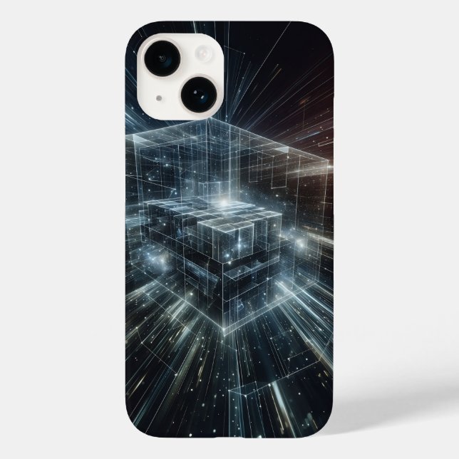 Étui de téléphone Cyber Cube Futuriste - Lumière H (Verso)