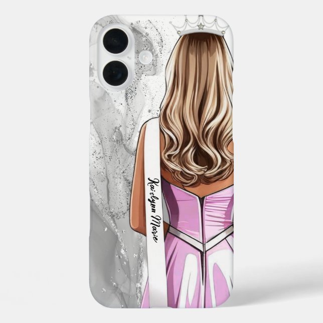 Étui de téléphone de concours Silver Glam Pageant  (Verso)