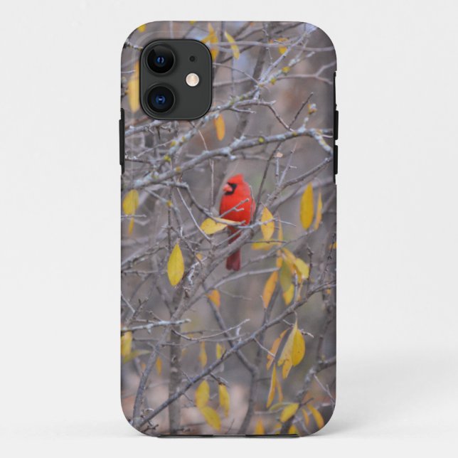 Étui de téléphone de l'arbre d'automne de cardinal (Dos)