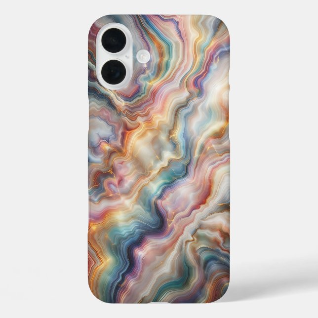 Étui de téléphone en agate arc-en-ciel iridescent  (Verso)