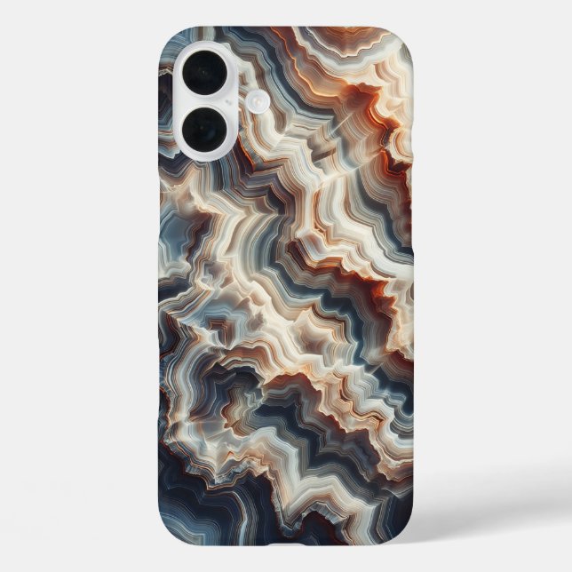 Étui de téléphone en agate bleue et ambre de luxe  (Verso)