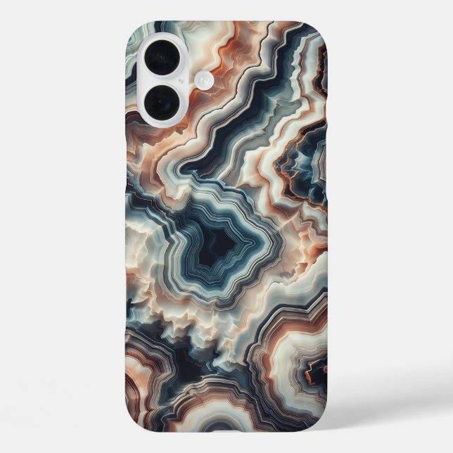 Étui de téléphone en agate bleue et ambre de luxe  (Verso)