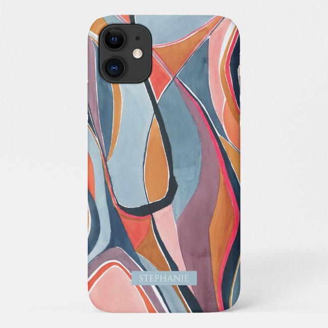 Étui de téléphone en aquarelle botanique Art abstr (Dos)