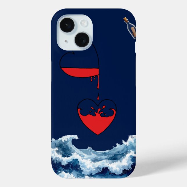 Étui de téléphone en art abstrait Ocean of Love (Verso)