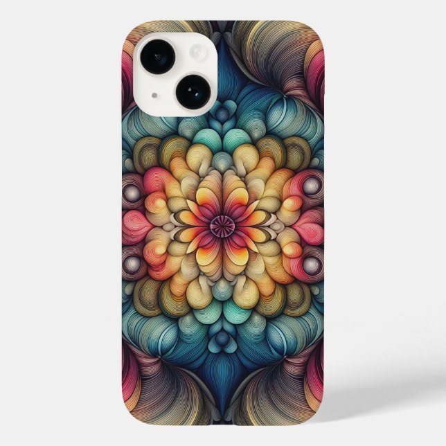 Étui de téléphone en art linéaire moderne vibrant  (Verso)