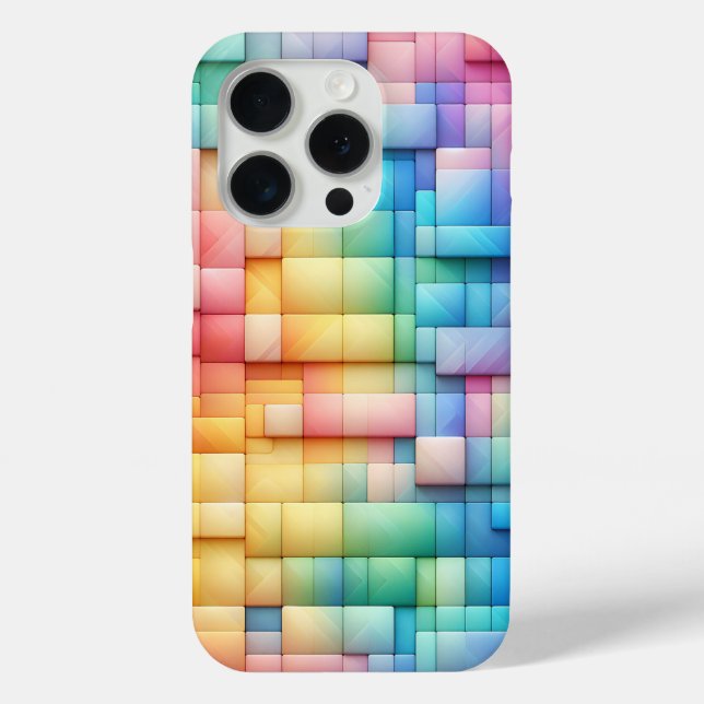 Étui de téléphone en bloc de bonbons pastel modern (Verso)