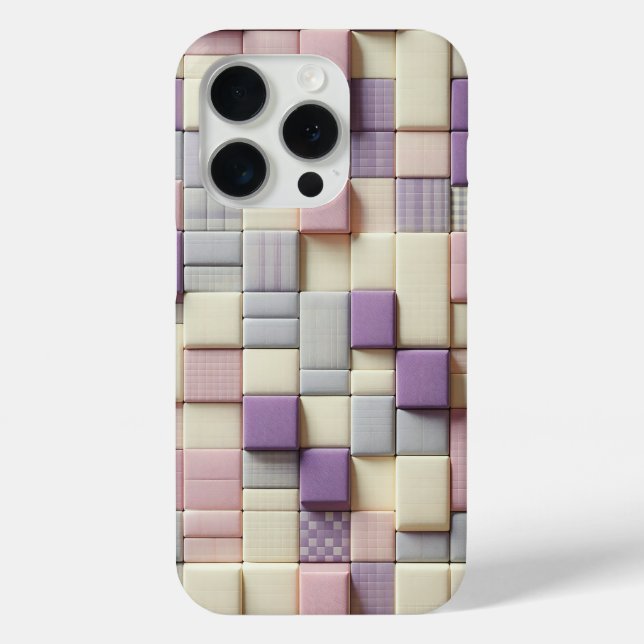 Étui de téléphone en bloc pastel 3D moderne Abstra (Verso)