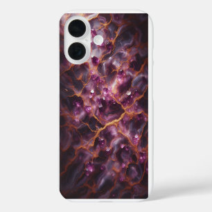 Étui de téléphone en cristal d'améthyste violet de