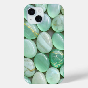 Étui de téléphone en cristaux de jade vert menthe
