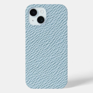 Étui de téléphone en cuir bleu doux texturé