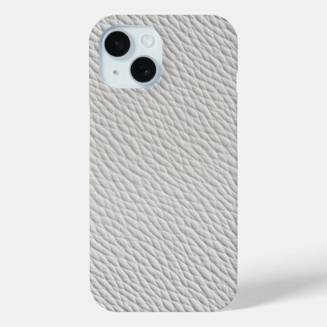 Étui de téléphone en cuir gris clair texturé (Verso)